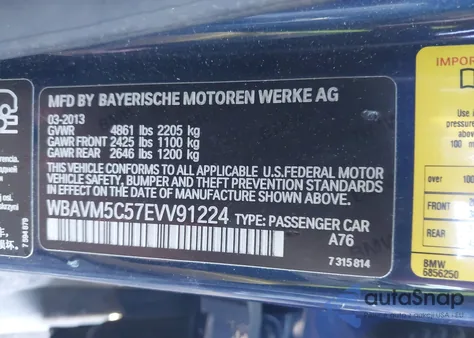 2014 BMW X1 xDrive35I from USA, damaged, VIN WBAVM5C57EVV91224